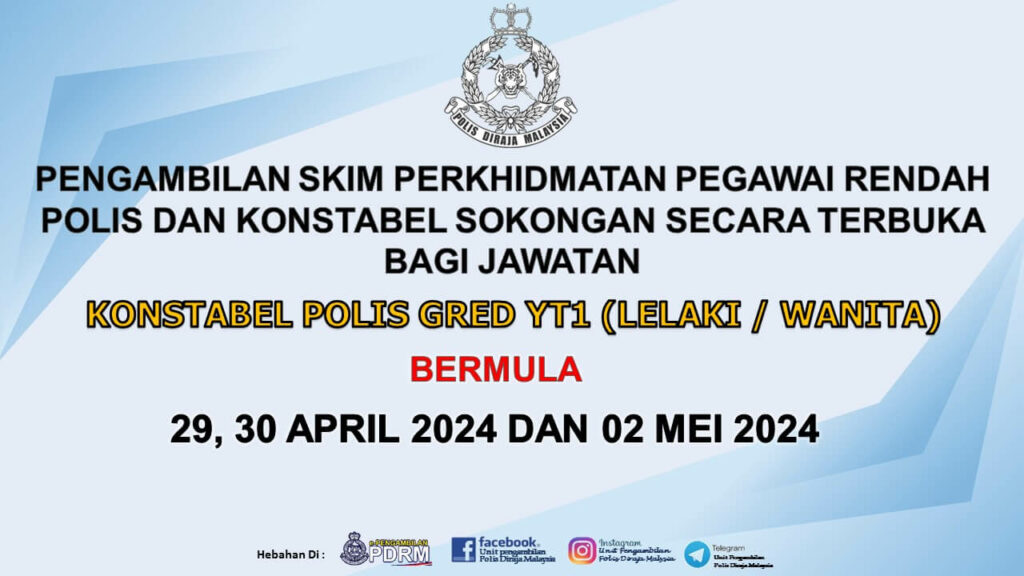 Jawatan Kosong Polis Diraja Malaysia