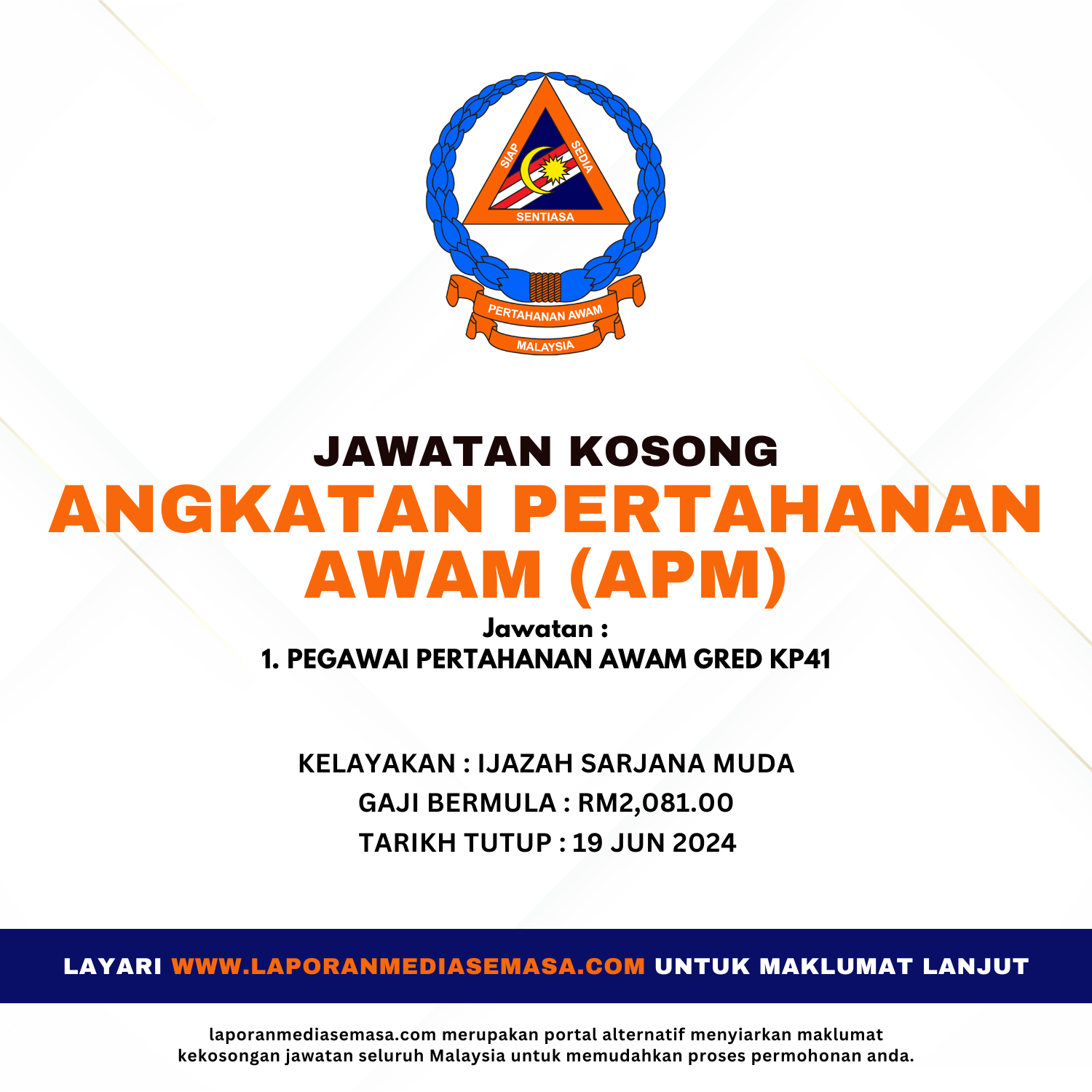 Jawatan Kosong Angkatan Pertahanan Awam