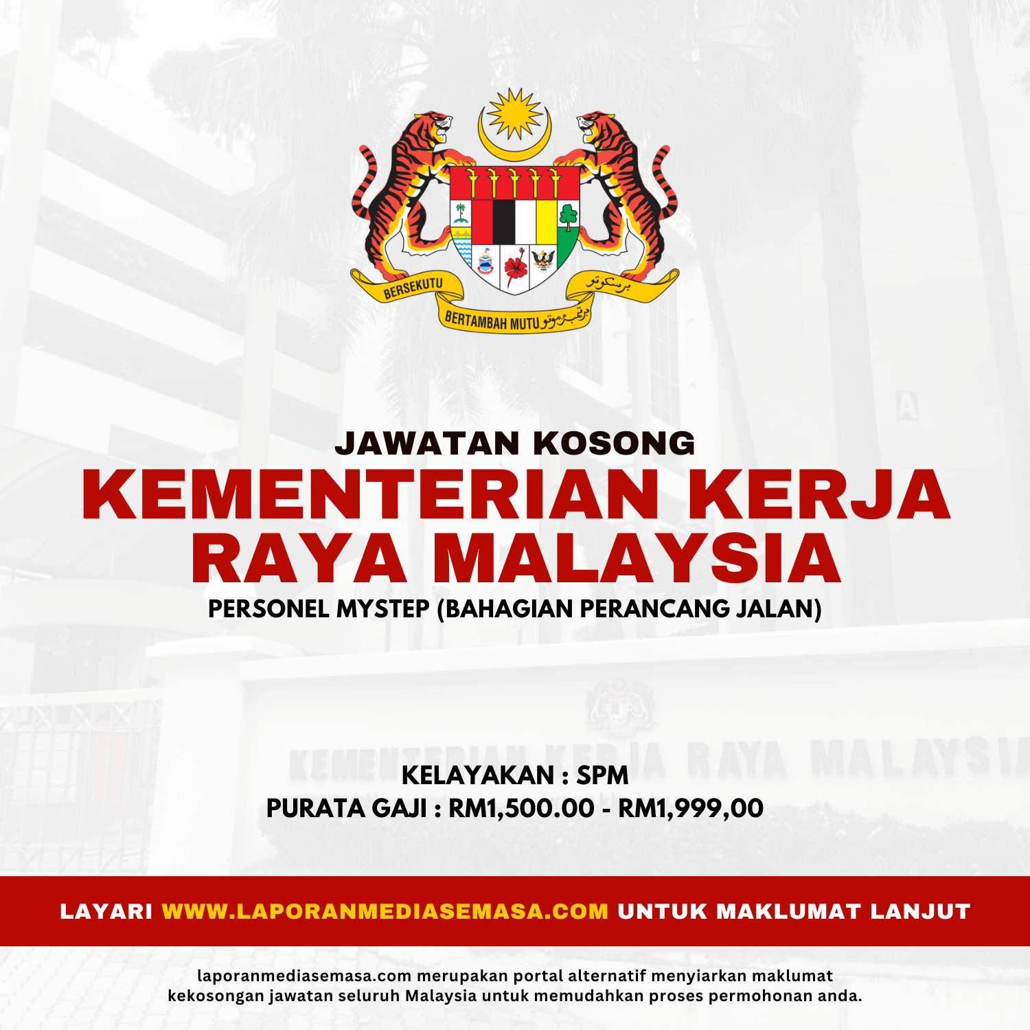 Jawatan Kosong Kementerian Kerja Raya