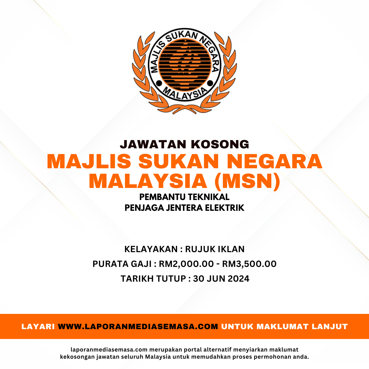 Jawatan Kosong Majlis Sukan Negara Malaysia