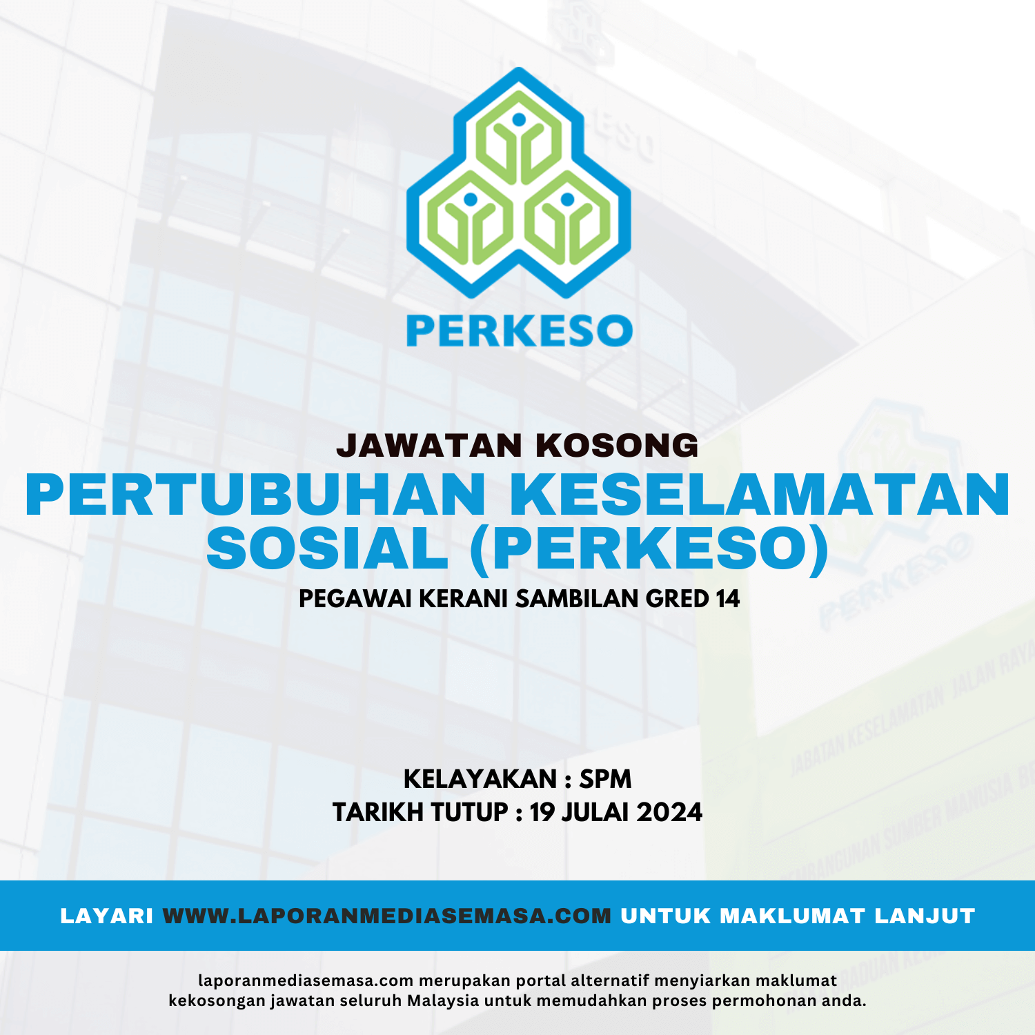 Permohonan Jawatan Kosong PERKESO