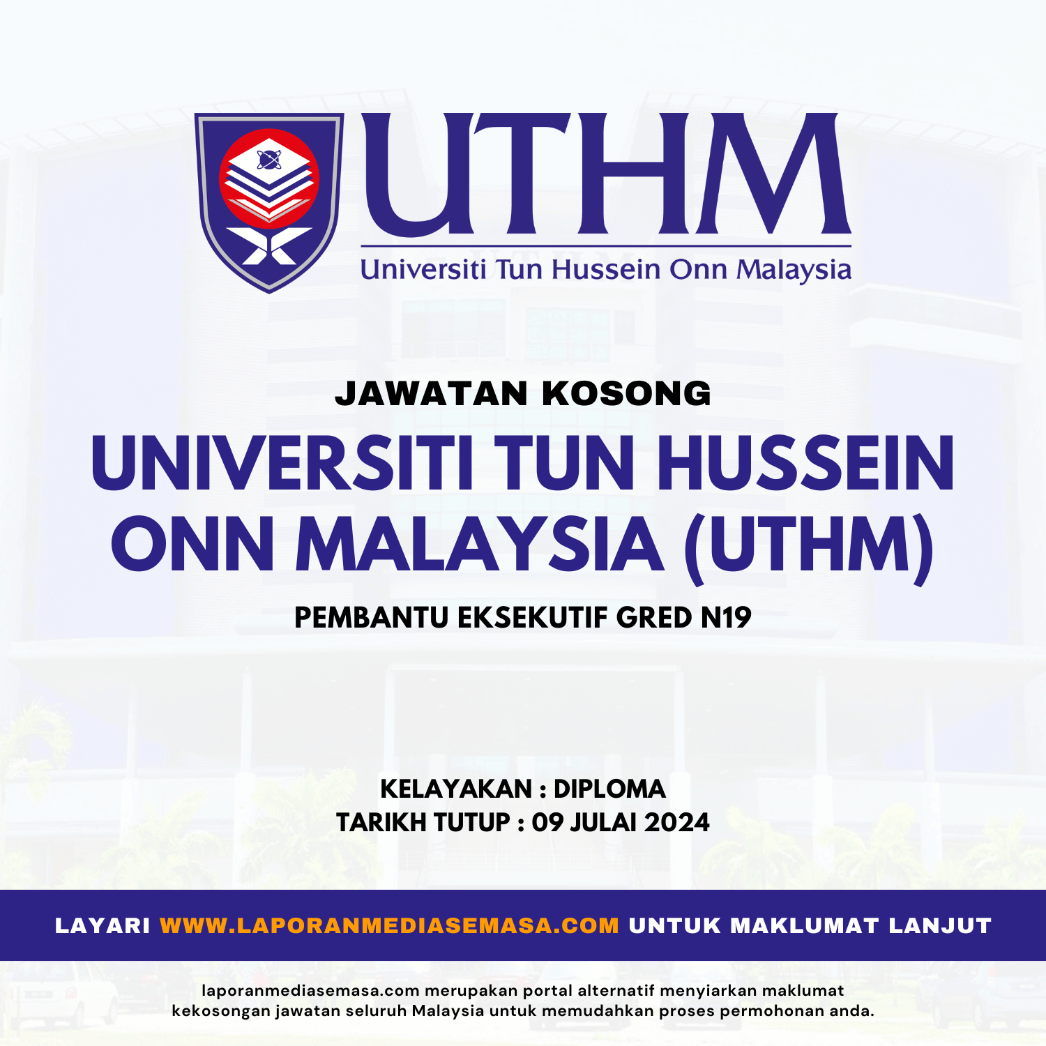 Permohonan Jawatan Kosong UTHM