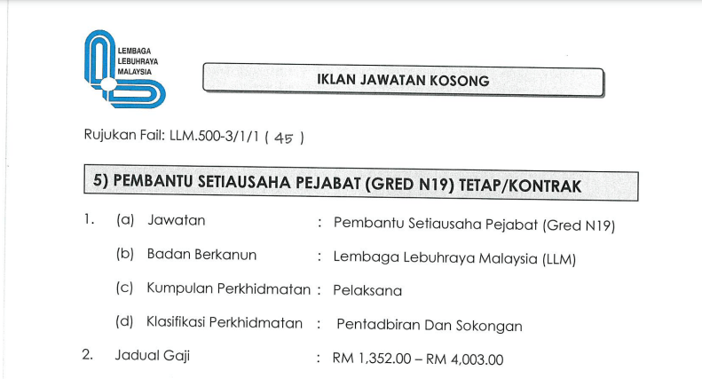 Jawatan Kosong LLM 2024