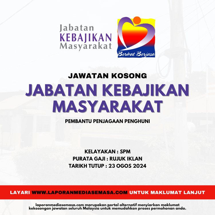 Jawatan Kosong JKM Ambilan Ogos 2024