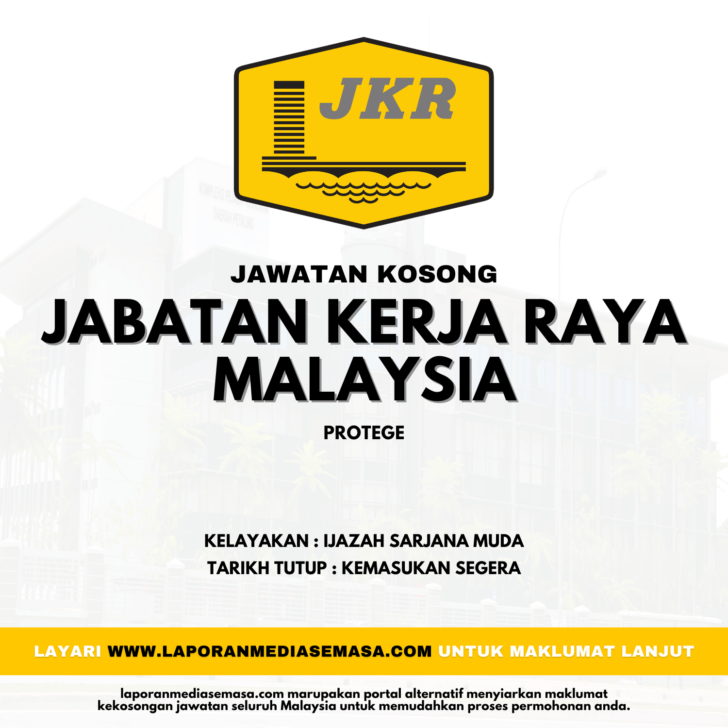 Jawatan Kosong Jabatan Kerja Raya Malaysia