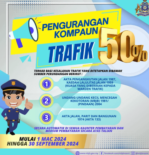 Pengurangan Kompaun Trafik 50%