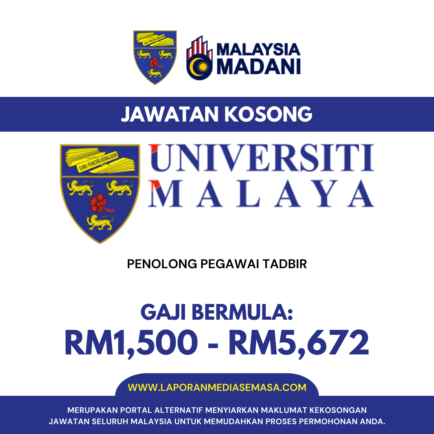 Jawatan Kosong Universiti Malaya