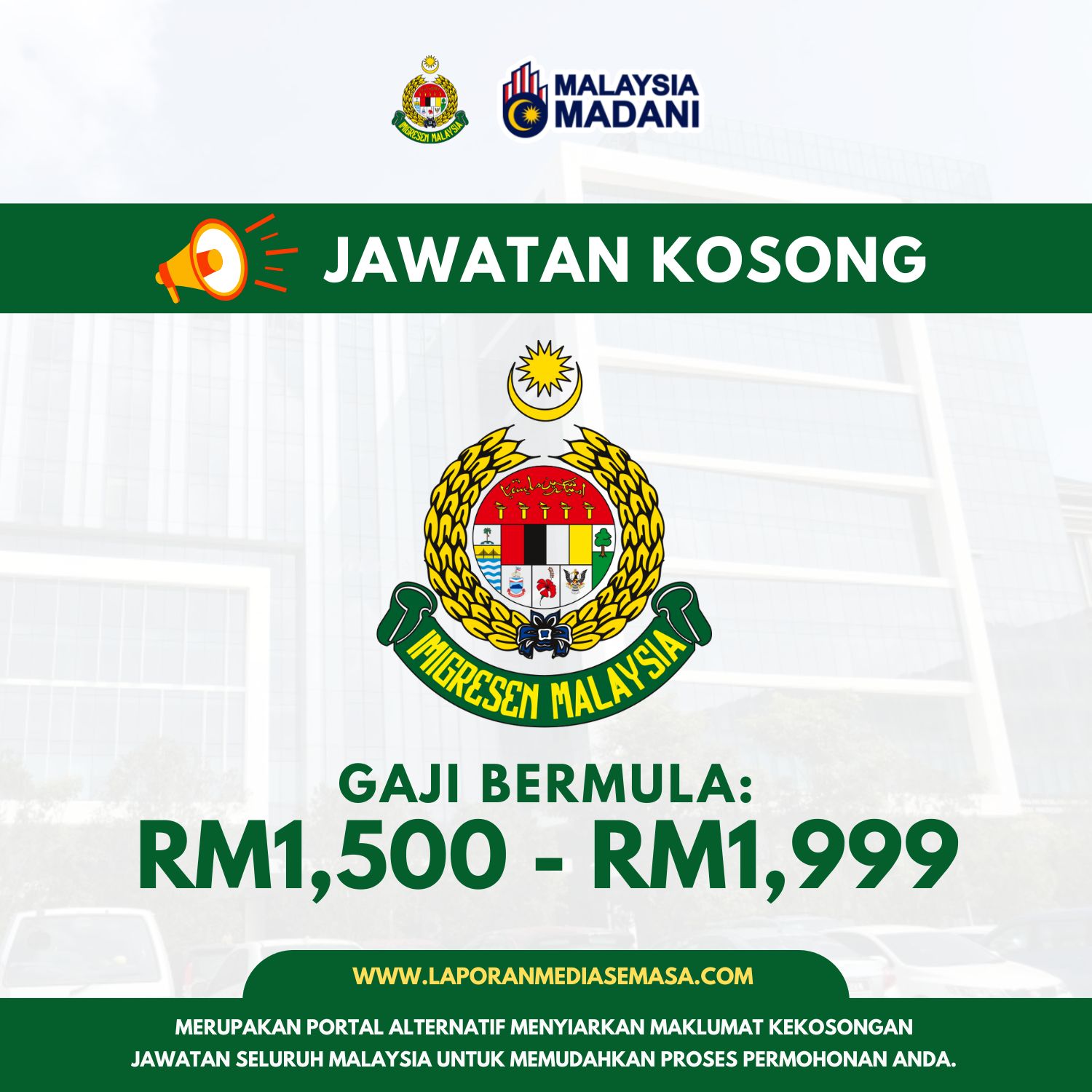 jawatan kosong jabatan imigresen malaysia