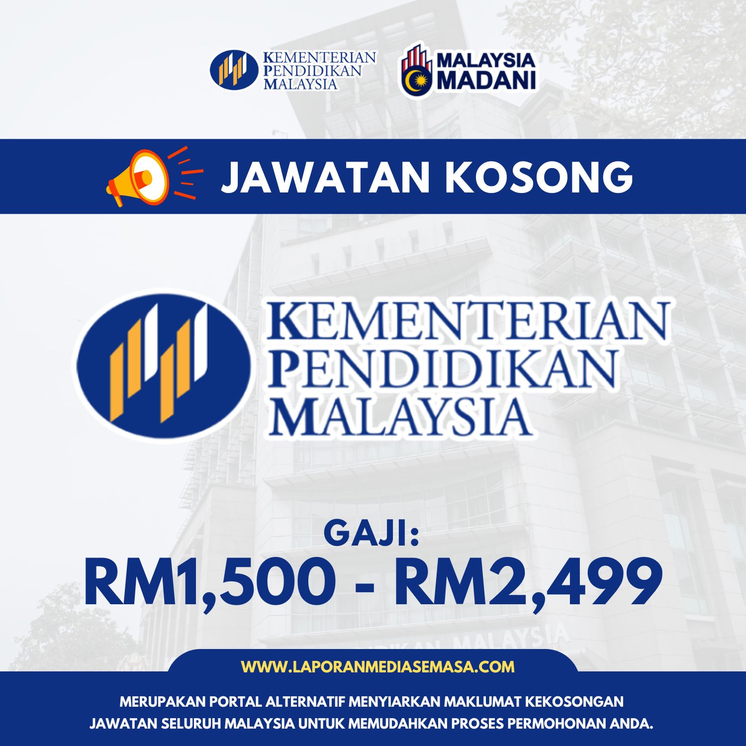 jawatan kosong kpm