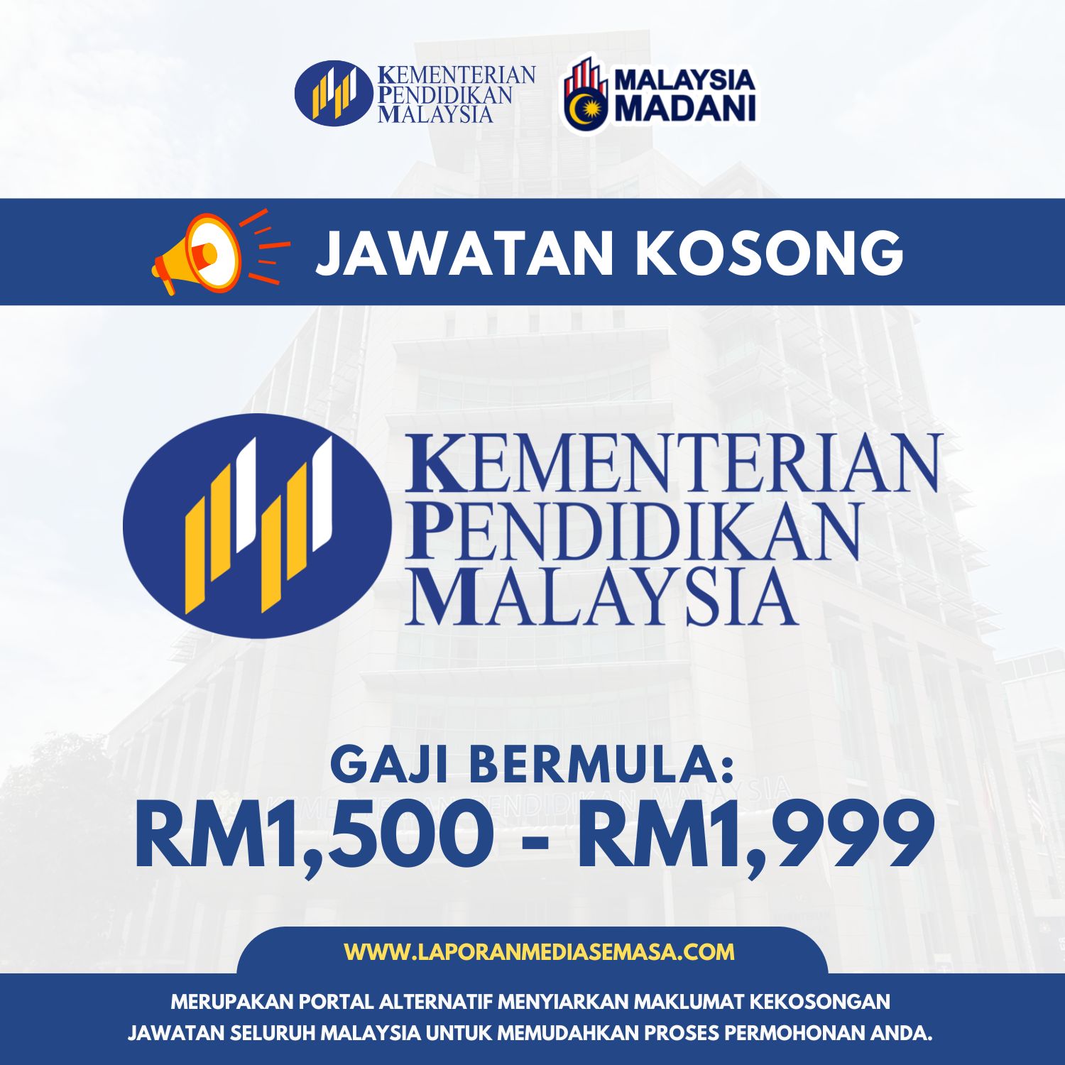 jawatan kosong kpm