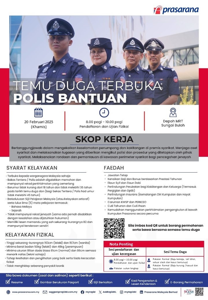 jawatan kosong polis bantuan